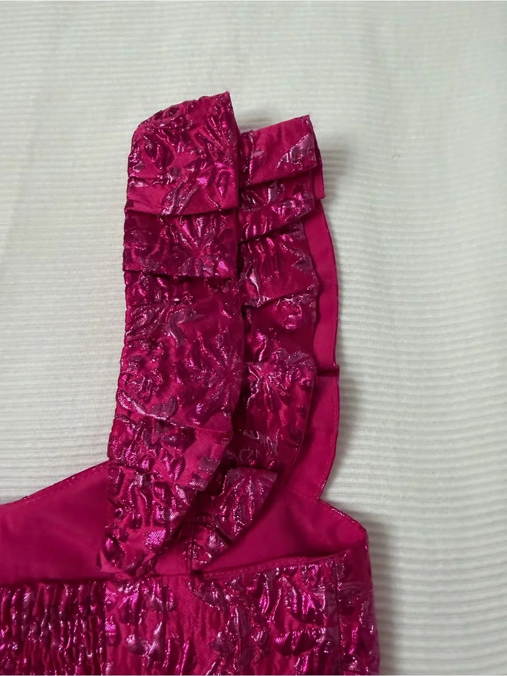 Lilly Pulitzer cocktail Fuchsia Party Dress with Ruffle Straps, sequences